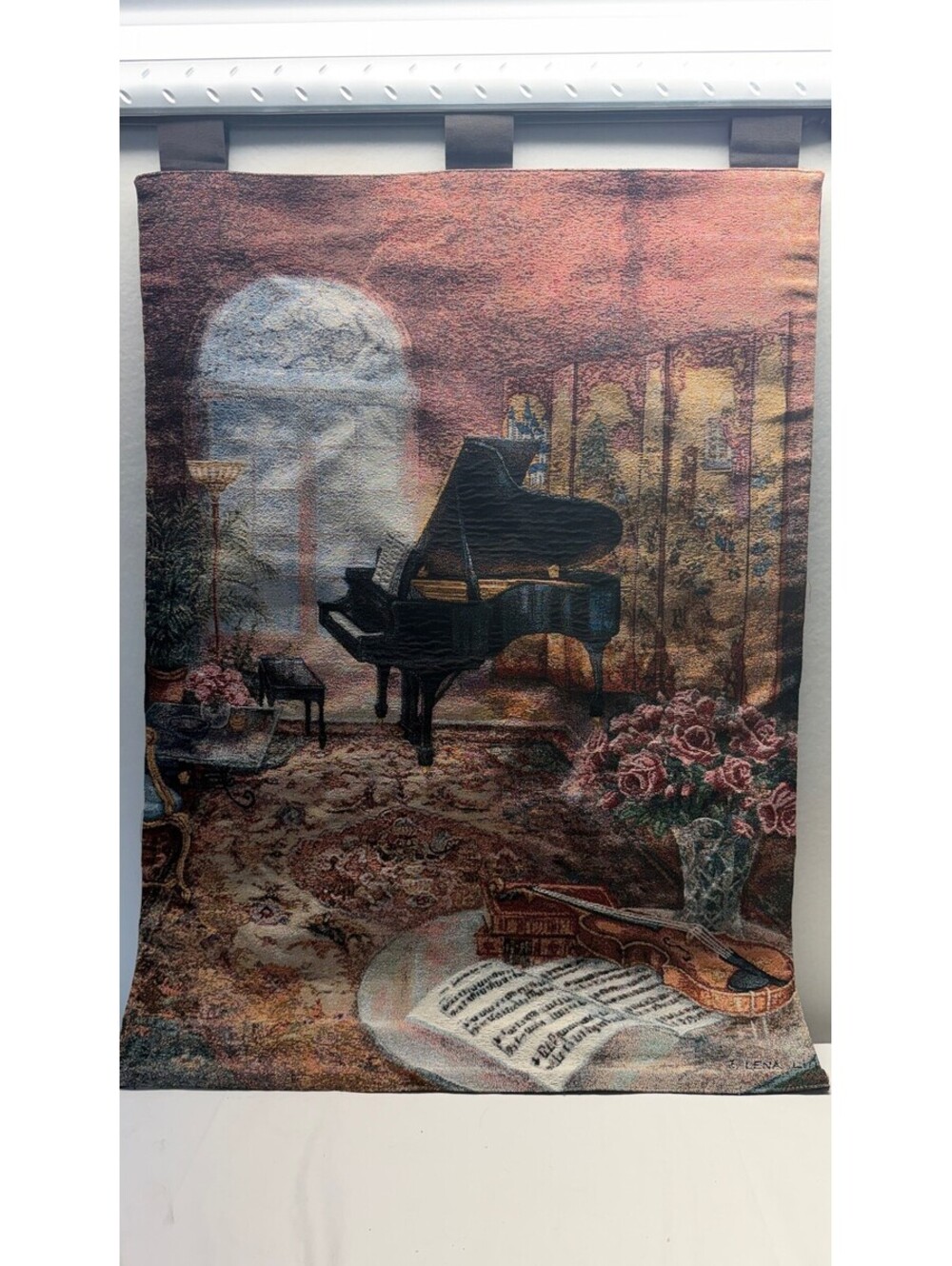 Lena Liu Musical Grand Piano Violin Tapestry Wall Hanging Decor F-6